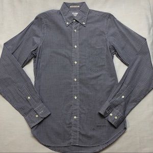 NWOT Gant Laundered Poplin navy gingham l/s shirt